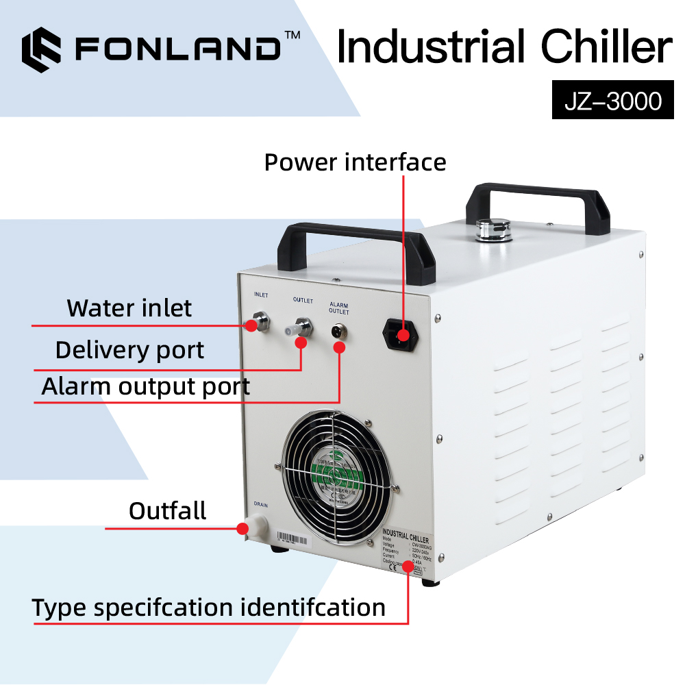 Laser Industrial Chiller - Resfriador de Água Industrial FONLAND JZ-3000